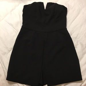 Black strapless romper